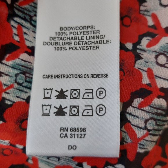 DKNYC Women Sheer Floral Pattern Tunic Blouse Elastic Waist Draped Sleeve Small - Picture 8 of 10